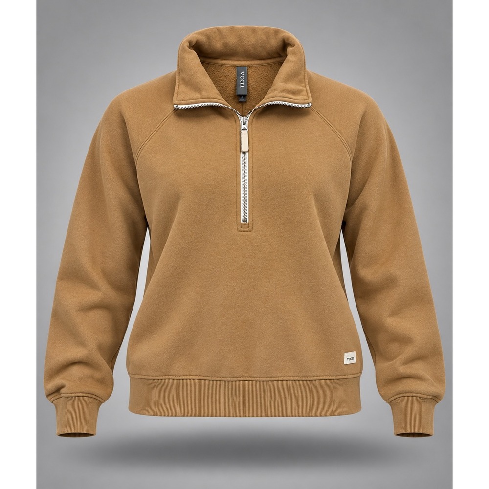 Vuori Restore Half Zip Pullover Sweatshirt Camel VW233 Womens Small